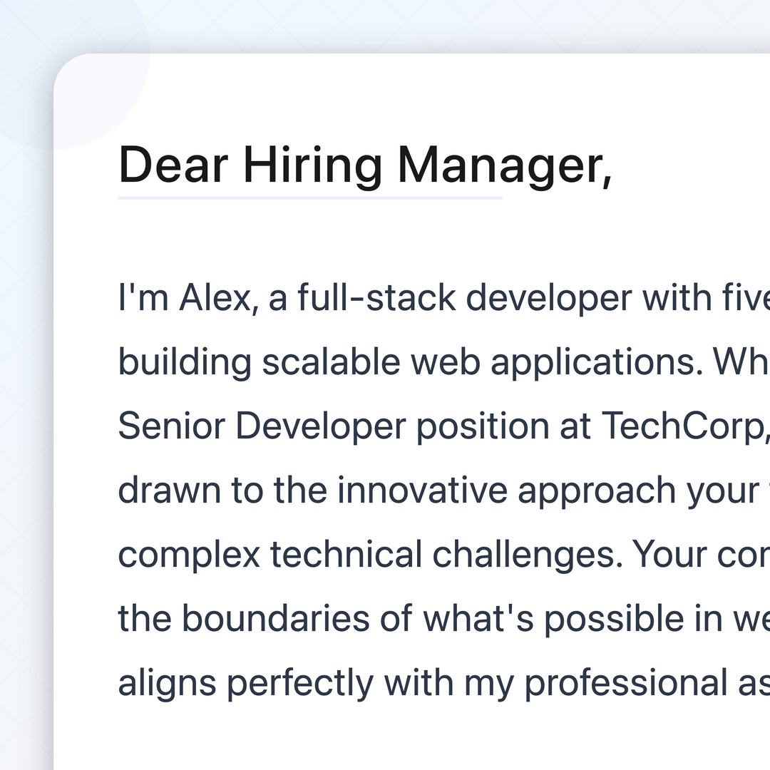 Cover letter template